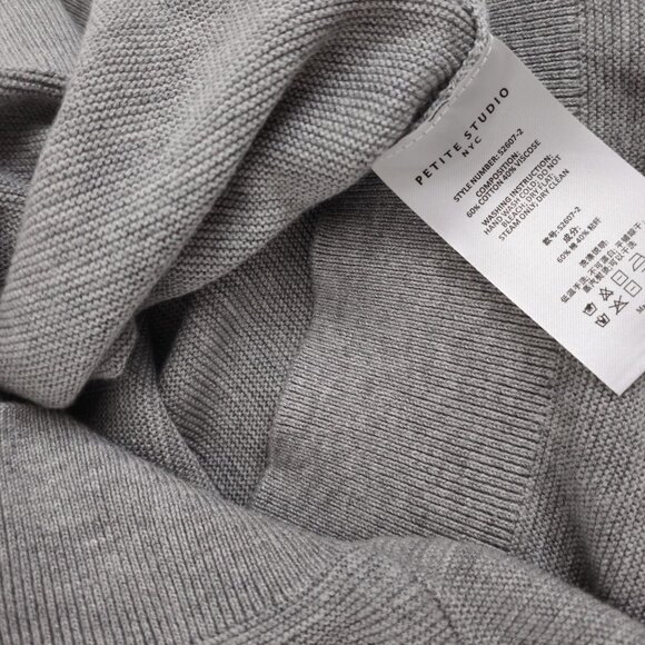 NEW Petite Studio Franco Cotton Knit Top - Grey (S) - Picture 7 of 7